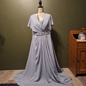 Elegant Dusty Blue Gown